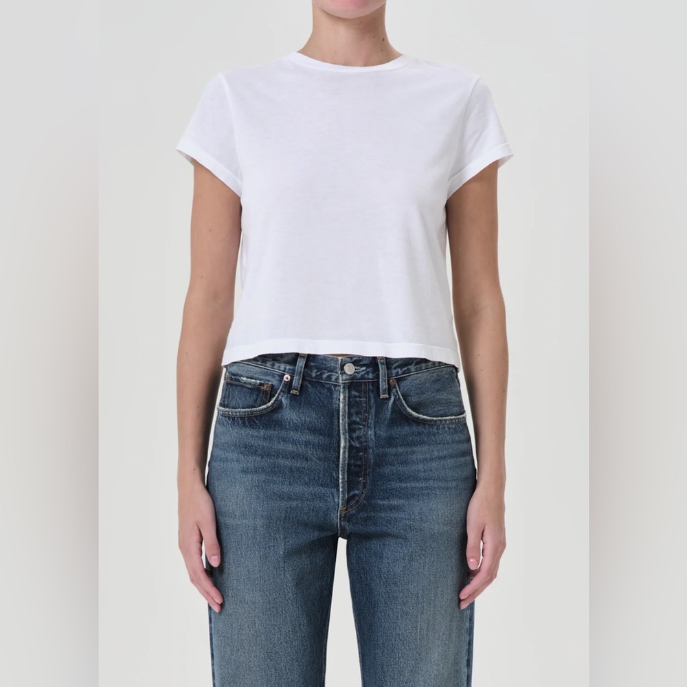 AGOLDE Adobe Shrunken Tee in White